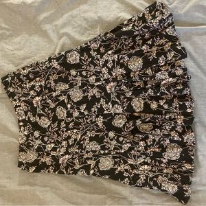Talbots long midi black floral skirt